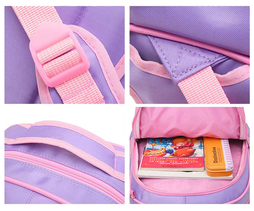 Комплект из 3 предметов рюкзак для девочек на колесиках школьный детей съемный