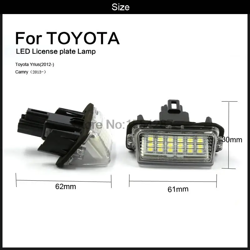 2x светодиодный SMD номерной знак светильник подходит для Toyota Camry YARISL EZ VIOS COROLLA Lewin