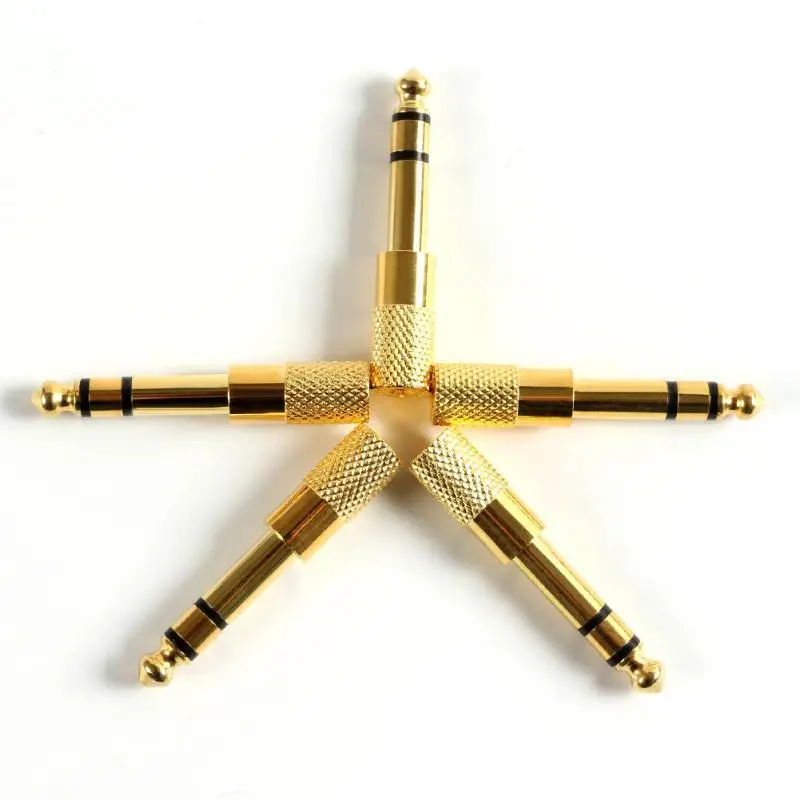 

Gold 3.5mm to 6.5mm Female to Male Stereo Headphone Jack Audio Adapter Plug Kit Guitar Parts & Accessories