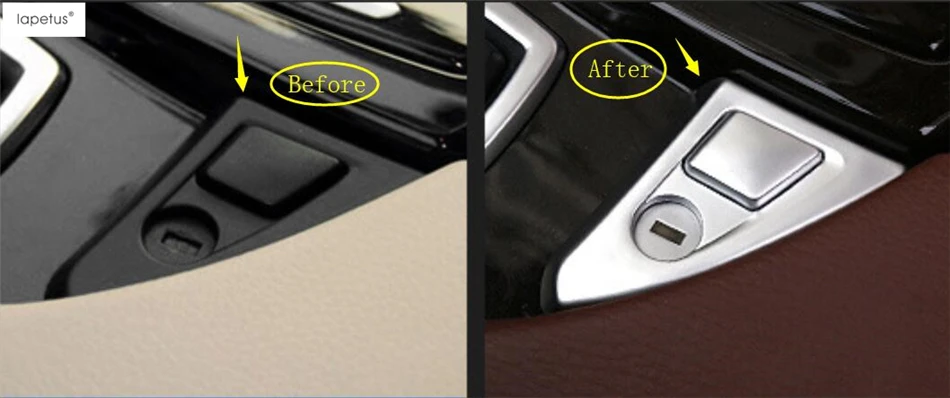 

Lapetus Accessories For BMW 5 Series 520i 525i 530i F10 F18 2011 - 2016 Armrest Container Storage Box Button Switch Cover Trim