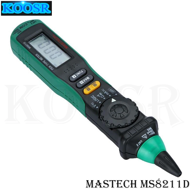 Mastech MS8211D Цифровой мультиметр ручка-тип тестер, ЖК-дисплей 3/4 цифровой автоматический диапазон AC/DC/Ом/непрерывность/амперия полиметр