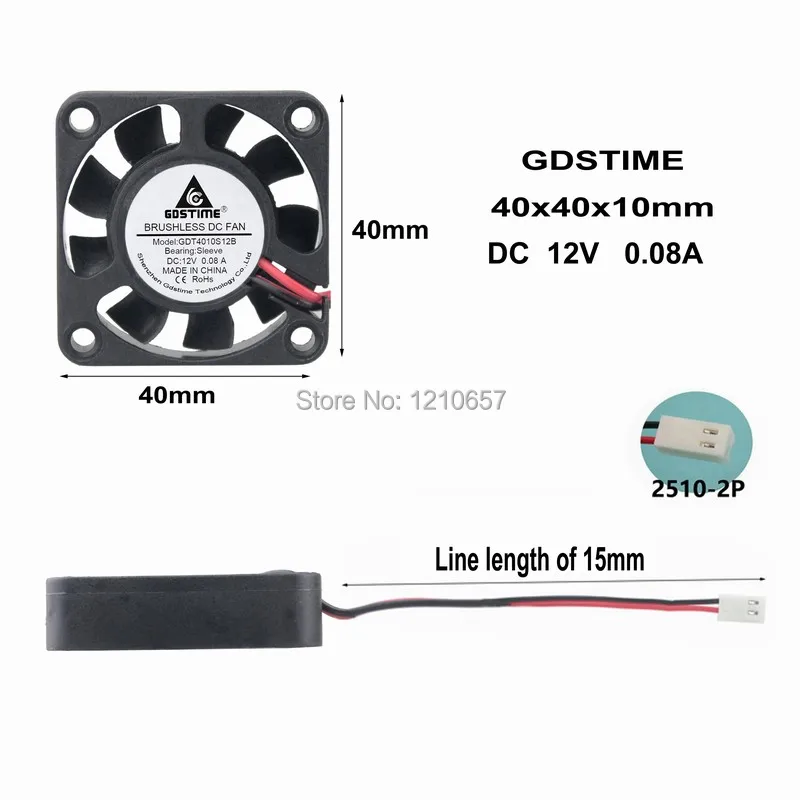 30 штук в партии 40 мм 40x10 4 см 4010s DC 12V 2Pin 2510 разъем мини Бесщеточный Охлаждающий