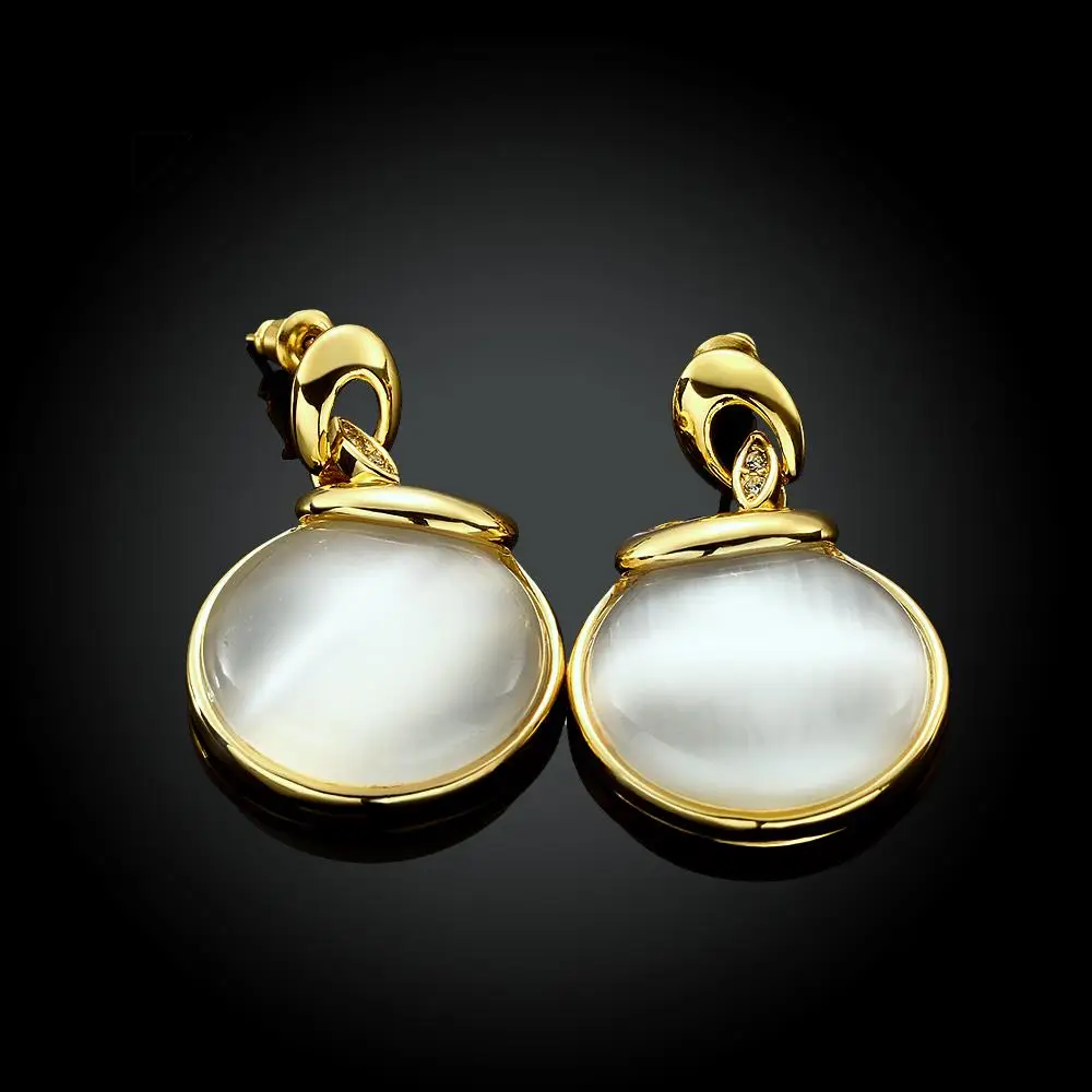 Серьги Позолоченные Золотые Необычный Дизайн Инкрустированные Кристаллические