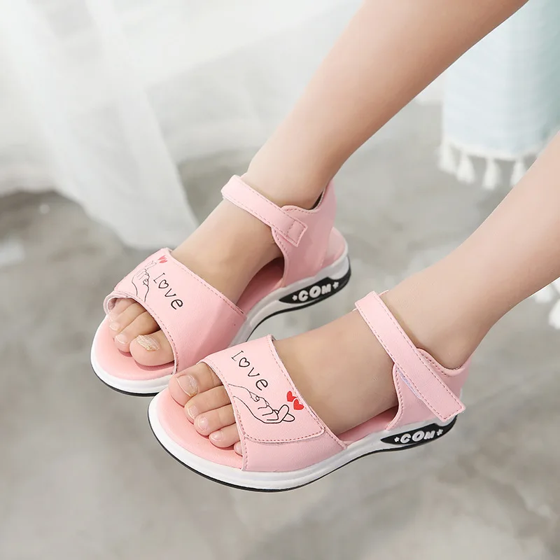 

Girls Sandals Girls Dance Shoes Big Children Casual Sandals Summer Child Princess 2018 Student Shoes KS450