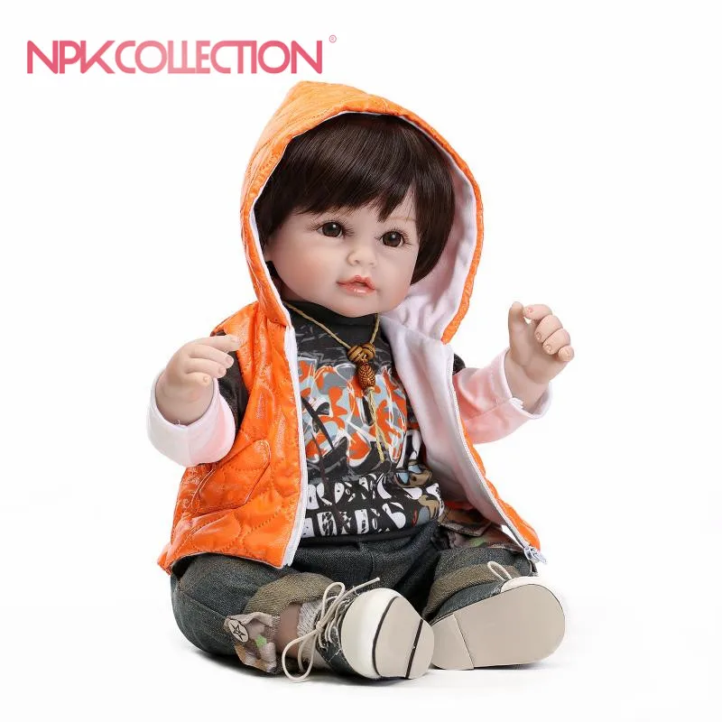 Reborn Baby boy 55 см Силиконовая виниловая Кукла Reborn Baby Doll Игрушки Реалистичная мягкая ткань новорожденная Детская кукла reborn подарок на день рождения