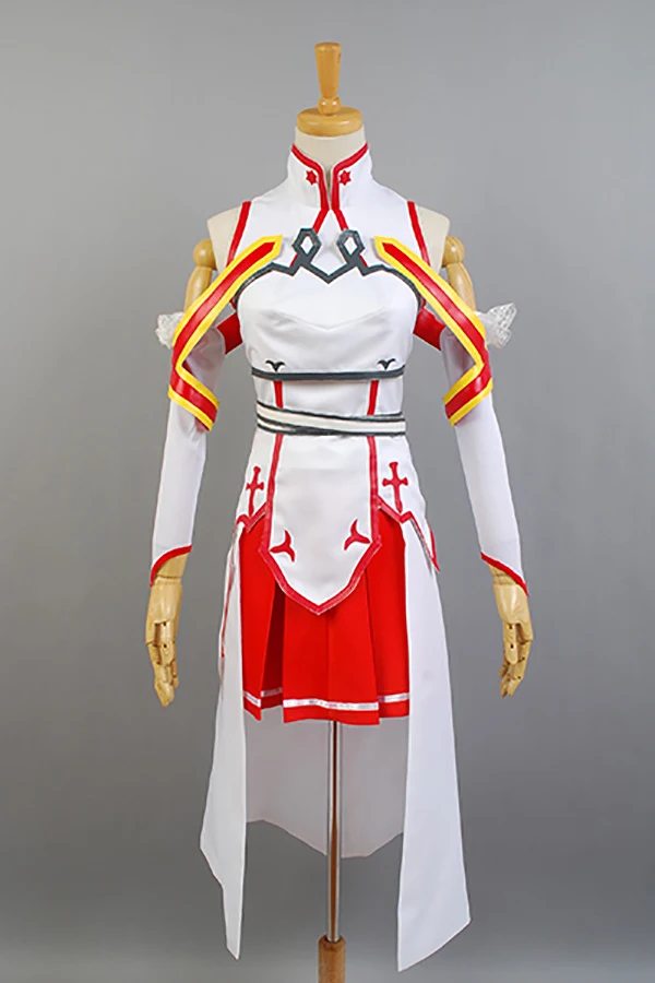 Sword Art Online Cosplay Asuna Costume Anime Full Set Uniform Halloween Carnival Women Dress full sets | Тематическая одежда и