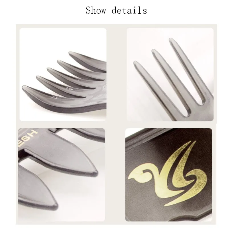 5pc/set Wide Teeth Comb Fork Comb Men Beard Hairdressing Brush Barber Shop Hair Styling Tools Salon Accessory Wide Hairbrush