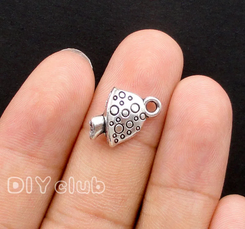 Подвеска в виде гриба из античного серебра 16x12 мм 60 шт.|charm pendant|mushroom charmsilver charm pendant |