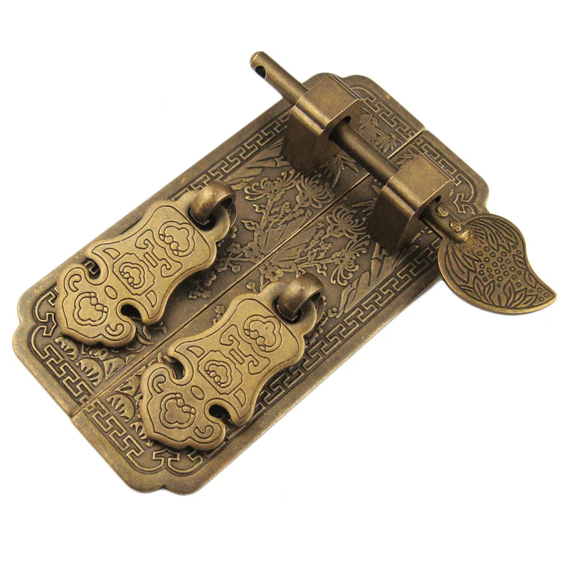 Vintage Brass Handle Kitchen Drawer Cabinet Door Bamboo Flowers Furniture Knobs Hardware Cupboard Pull Handles 10*2.6cm 1 Set |