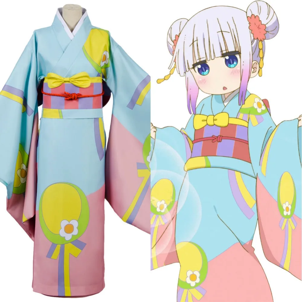 Карнавальный костюм горничной Miss Kobayashi-san Dragon кимоно каньи для косплея полный