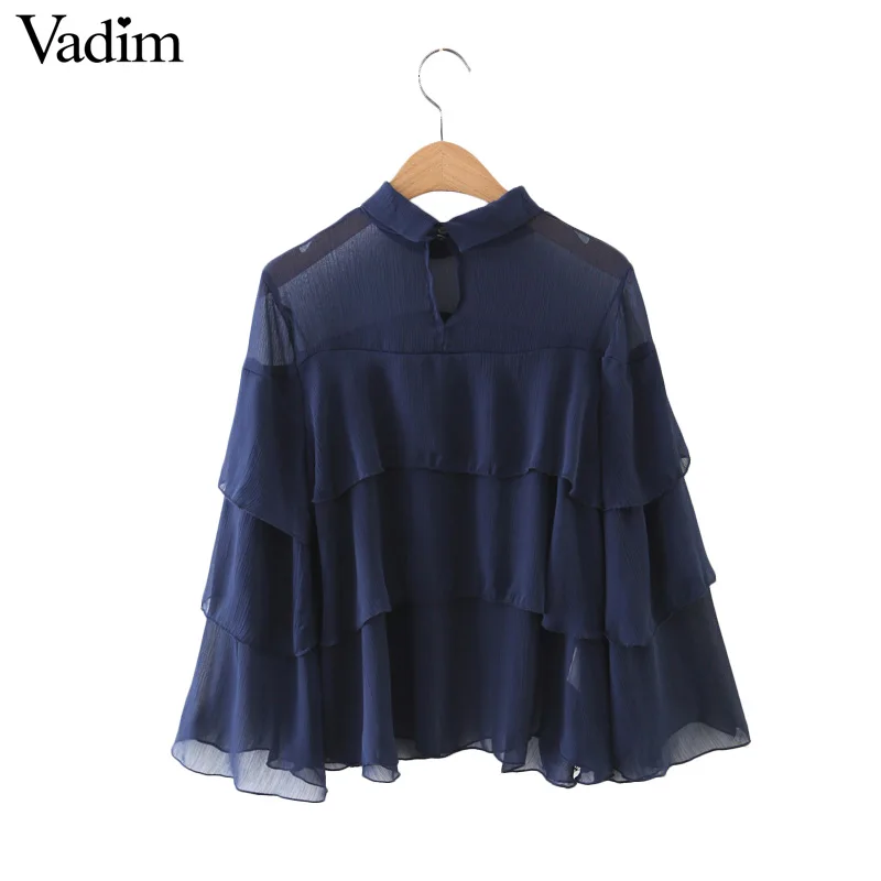 Женская свободная рубашка из шифона прозрачная блузка с рукавом три четверти и