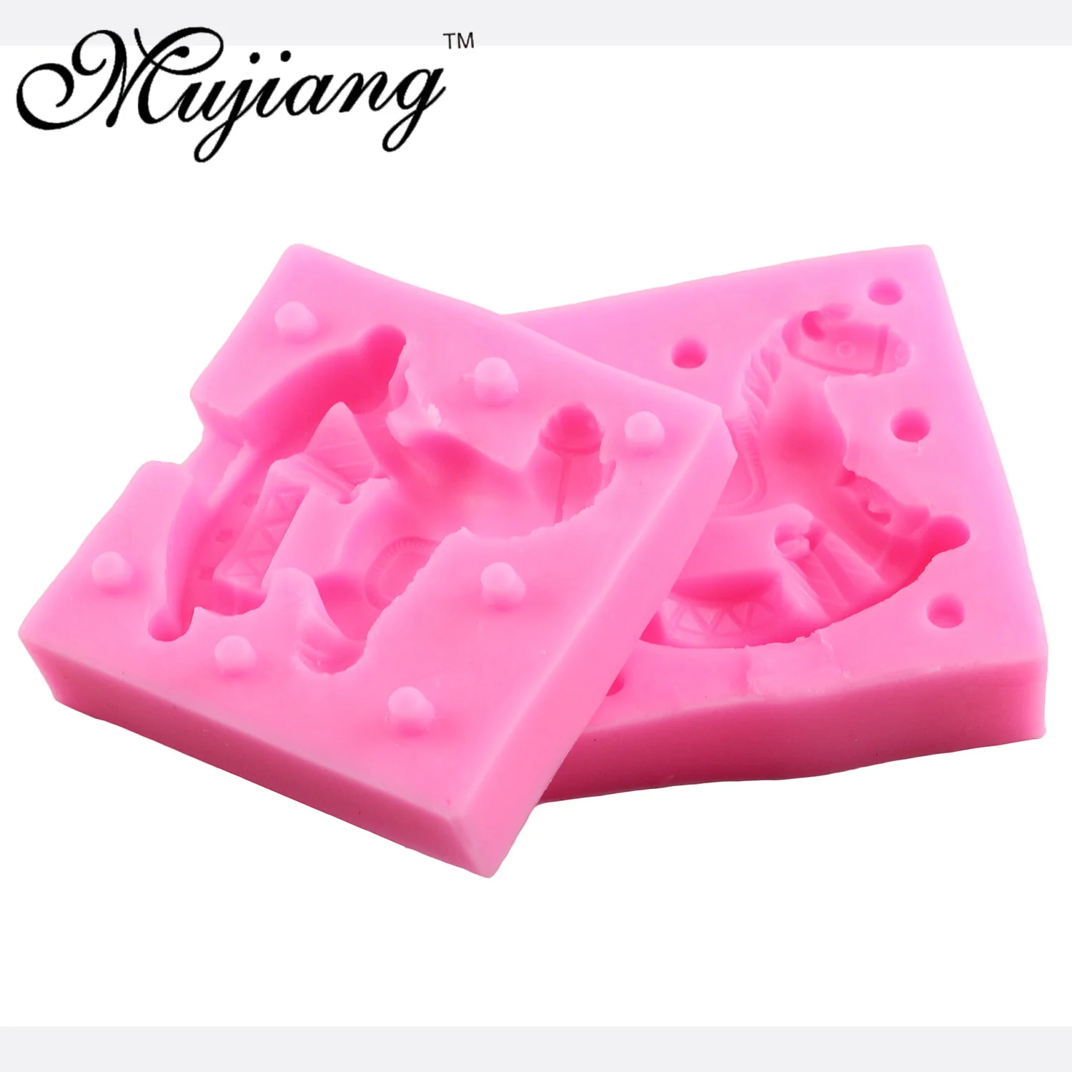 3D силиконовая форма в виде карусели Mujiang формы для мыла из полимерной глины