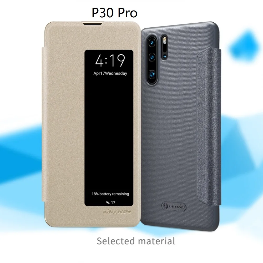 For Huawei P30 Pro cases Nillkin Sparkle PU Flip leather case cover lite nova 4e P20 Mobile Protective |