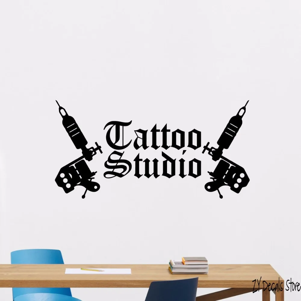 

Tattoo Studio Wall Decal Tattoo Machine Salon Poster Vinyl Sticker Decor Mural Removable Art Mural Window Decor L492