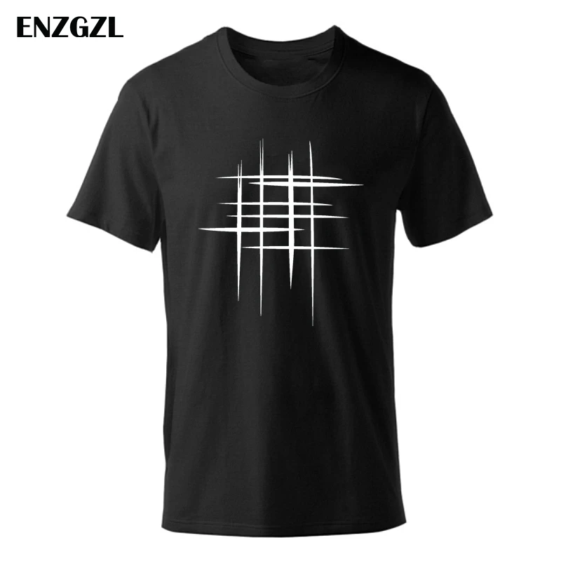 ENZGZL 2019 Однотонная футболка мужская черно-белая из 100% хлопка летняя стильная с