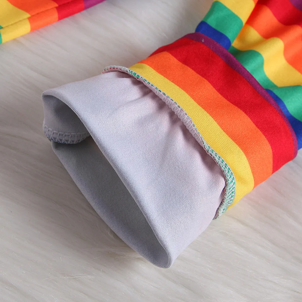 2019 детские штаны в радужную полоску для маленьких девочек|Брюки| |