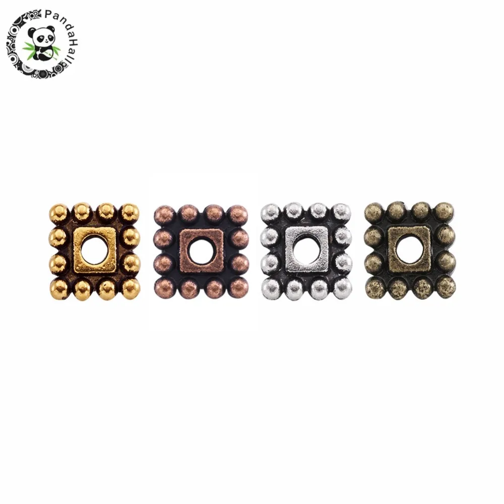 

Pandahall Tibetan Style Alloy Square Spacer Beads Cadmium Free & Nickel Free & Lead Free, 7x7x2mm, Hole: 2mm; about 650pcs/200g