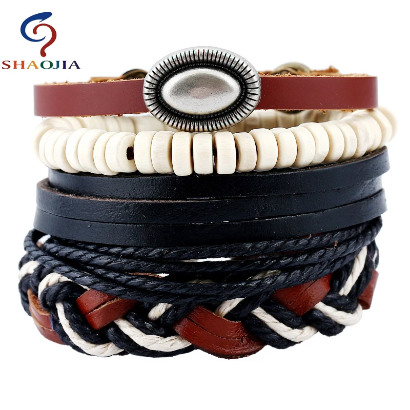 Новинка 2017 мужские ювелирные изделия из бисера кожаный браслет сплава