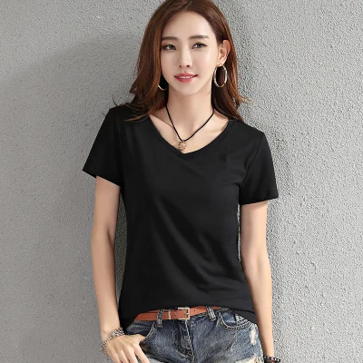 v-neck black Новинка; футболки для беременных; футболки для кормления; хлопковый топ для кормления грудью; Одежда для беременных женщин; Одежда для беременных - Цвет: v-neck black