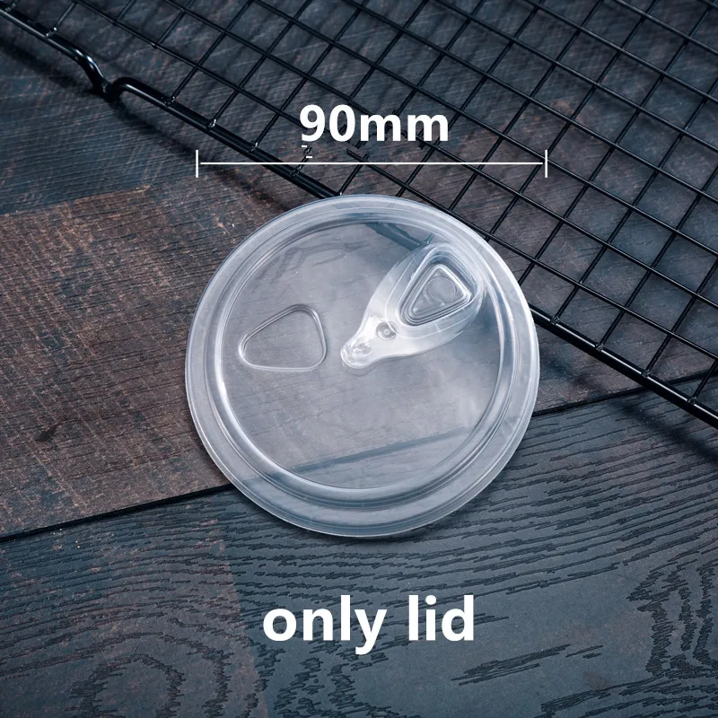 only lid 50 шт. Высокое качество 90 калибра прозрачные одноразовые кофейные чашки вечерние на день рождения 500 мл сок Чай холодный напиток пластиковые чашки - Цвет: only lid