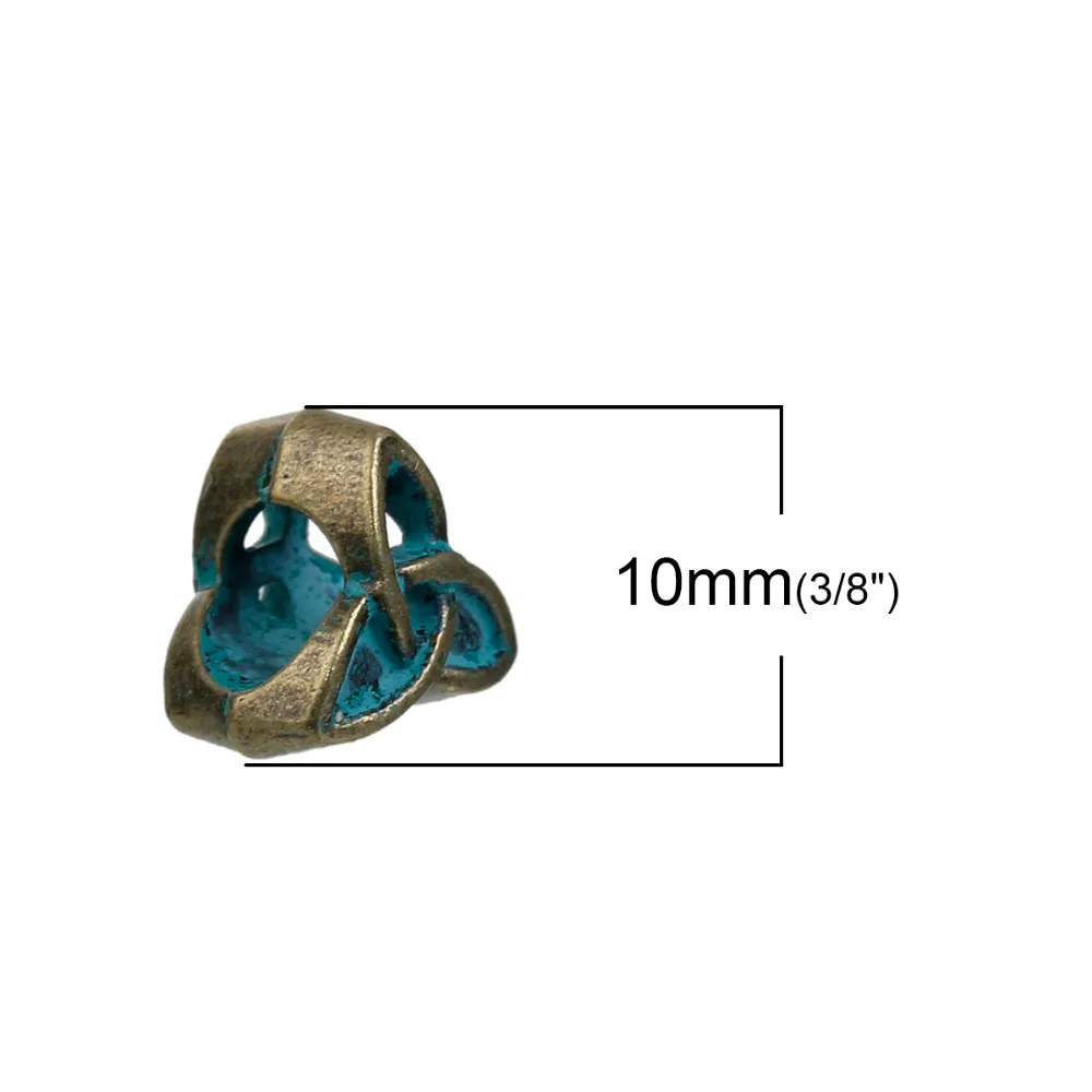 DoreenBeads цинковый сплав Античная бронза патина разделитель бусины Кельтский Узел 10 мм(3/") x 10 мм(3/8"), отверстие: Приблизительно 4,8 мм, 20 шт