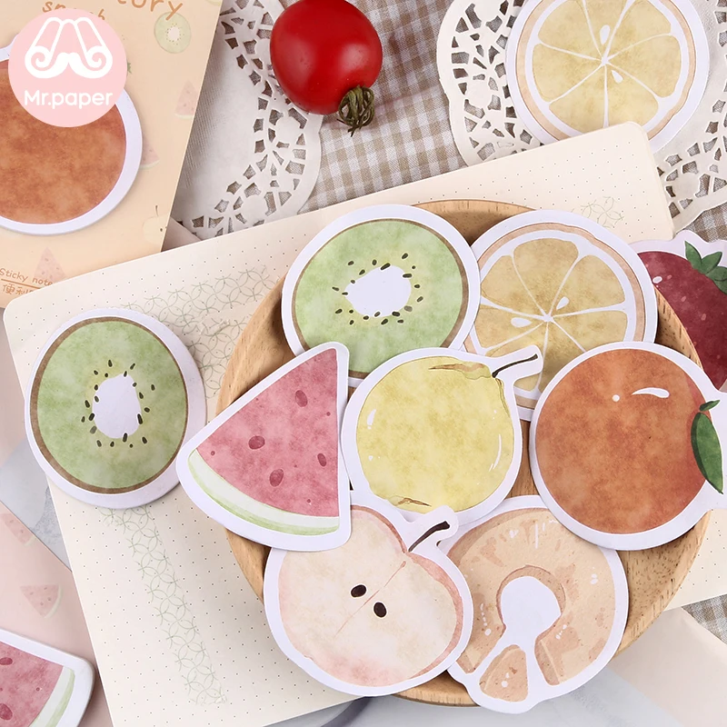Mr paper 30 шт./лот 6 видов конструкций Kawaii вкусные фрукты блокноты для заметок липкие