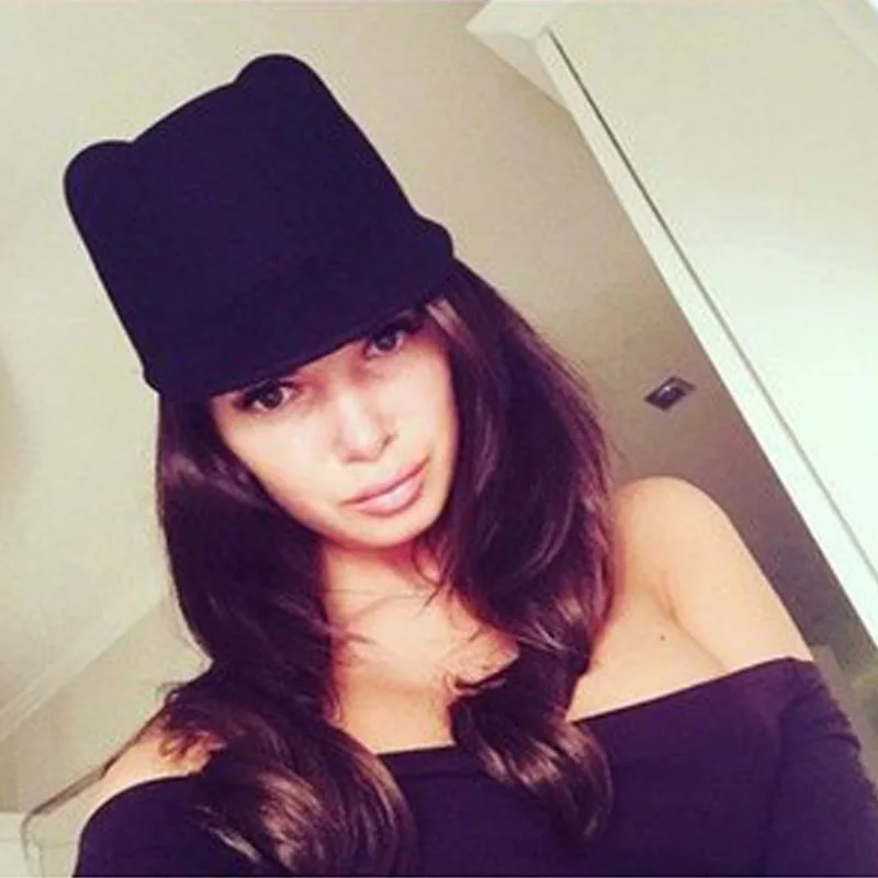 Женская зимняя шляпа с кошачьими ушками 6 цветов|Женские Skullies и шапочки| |