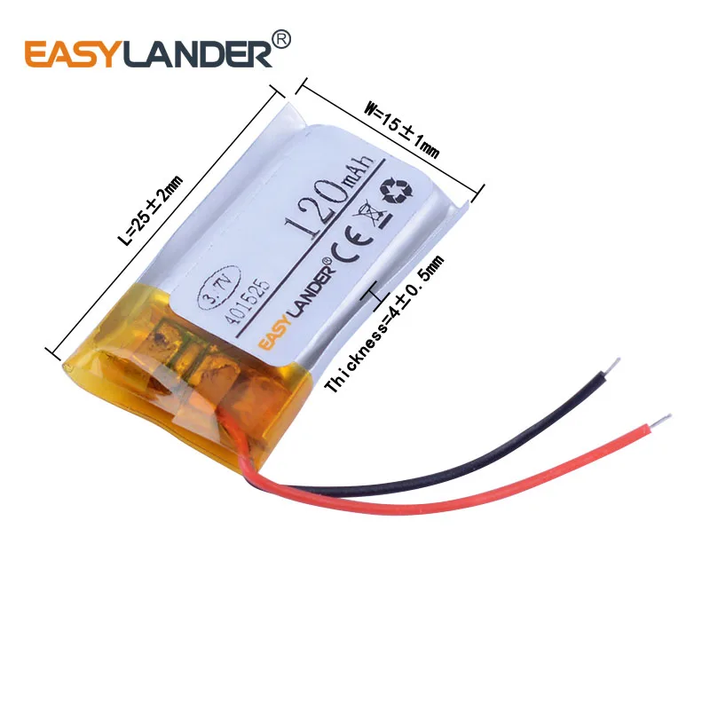 401525 3 7 V 120mAh литий-полимерный литий-ионный аккумулятор для mp3 гарнитура и динамики