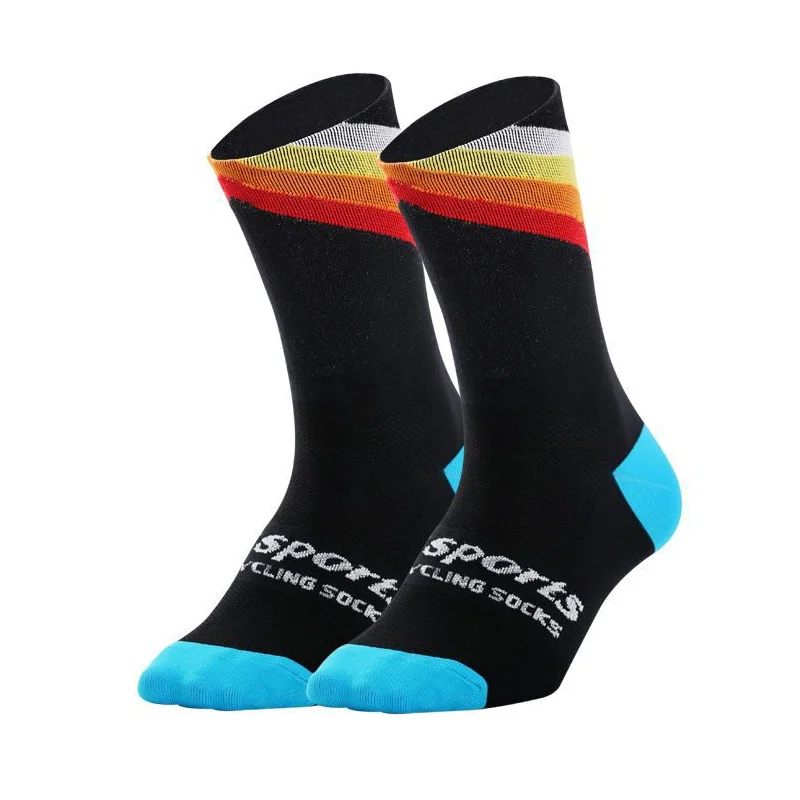 Black Red Носки для велоспорта на открытом воздухе, ветрозащитные, Coolmax, теплые, погодные, высокие носки, сумасшедшие, баскетбольные, беговые, спортивные, Defeet, спортивные носки - Цвет: Black Red