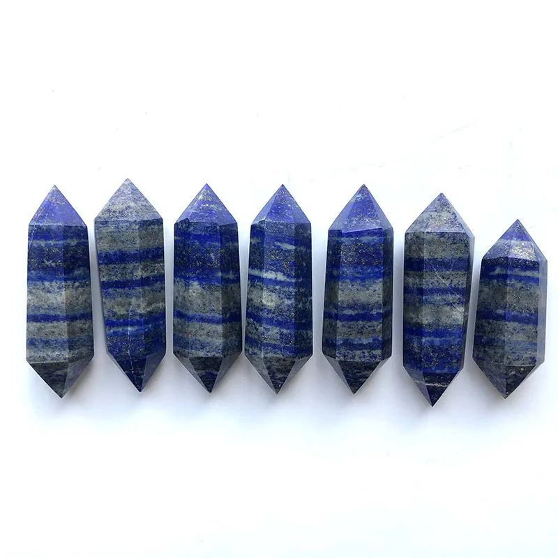 Натуральный кристалл лазурит камень с двойным концом колонны яшма блестящие