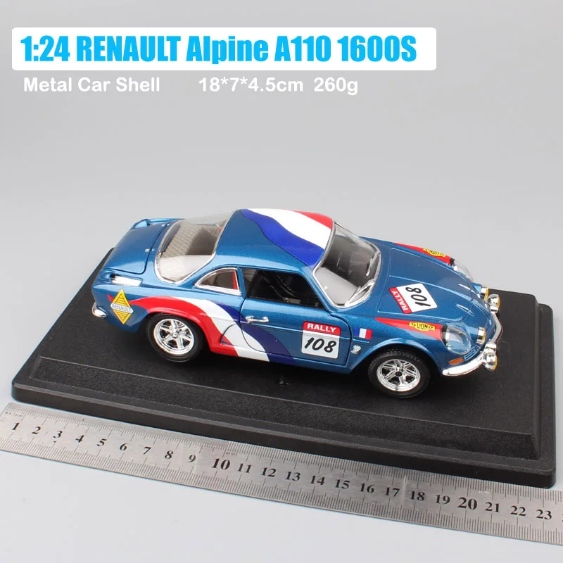 1:24 Масштаб RENAULT Alpine A110 1600 S ралли Гоночная машина № 108 литье wrc модели и автомобили авто автомобили игрушки реплики для детей