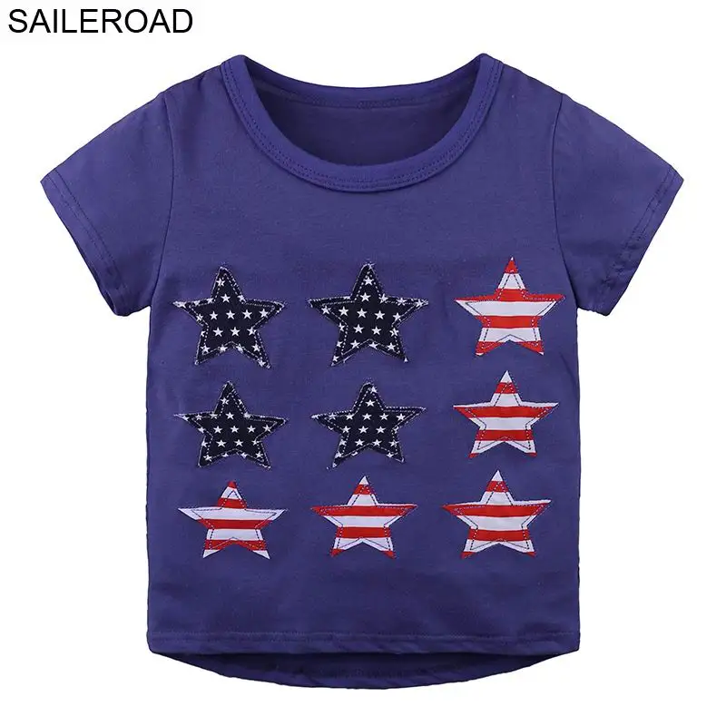7862 same picture SAILEROAD Cotton Star Детские Мальчики Топы Футболка Для Новых Летних Малышей Младенческой Дети С Коротким Рукавом Одежда Мода Одежда для мальчика - Цвет: 7862 same picture