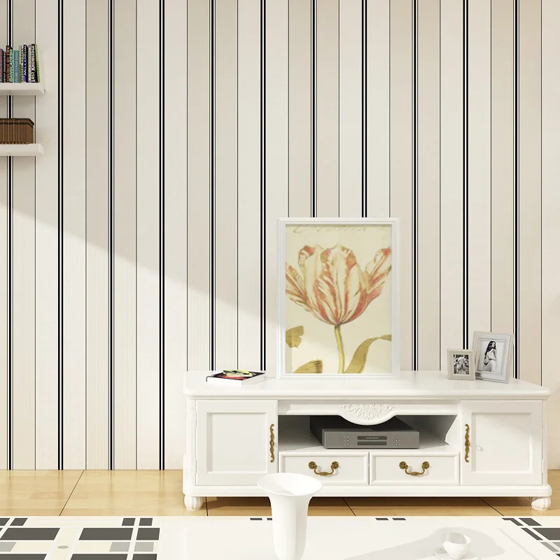 Высококачественная тканевая Фреска 3 D обои современные полосатые флок papel де parede