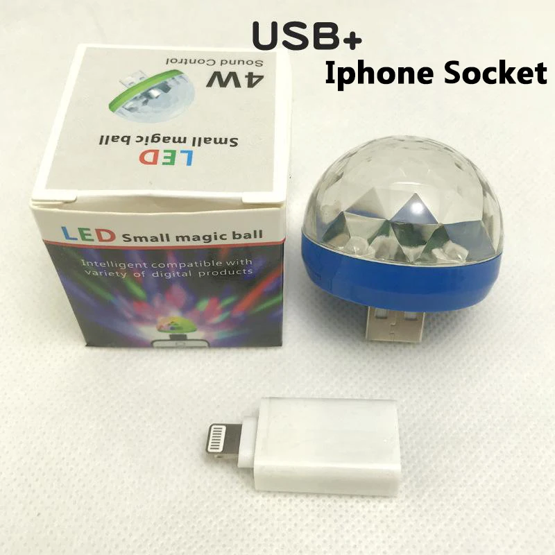 Рождественский подарок светодиодный Автомобильный USB атмосферный свет DJ RGB мини красочная музыкальная звуковая лампа для USB-C поверхности телефона - Испускаемый цвет: 4