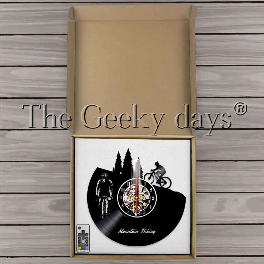 Горный велосипед спортивная Виниловая пластинка настенные часы с светодиодный