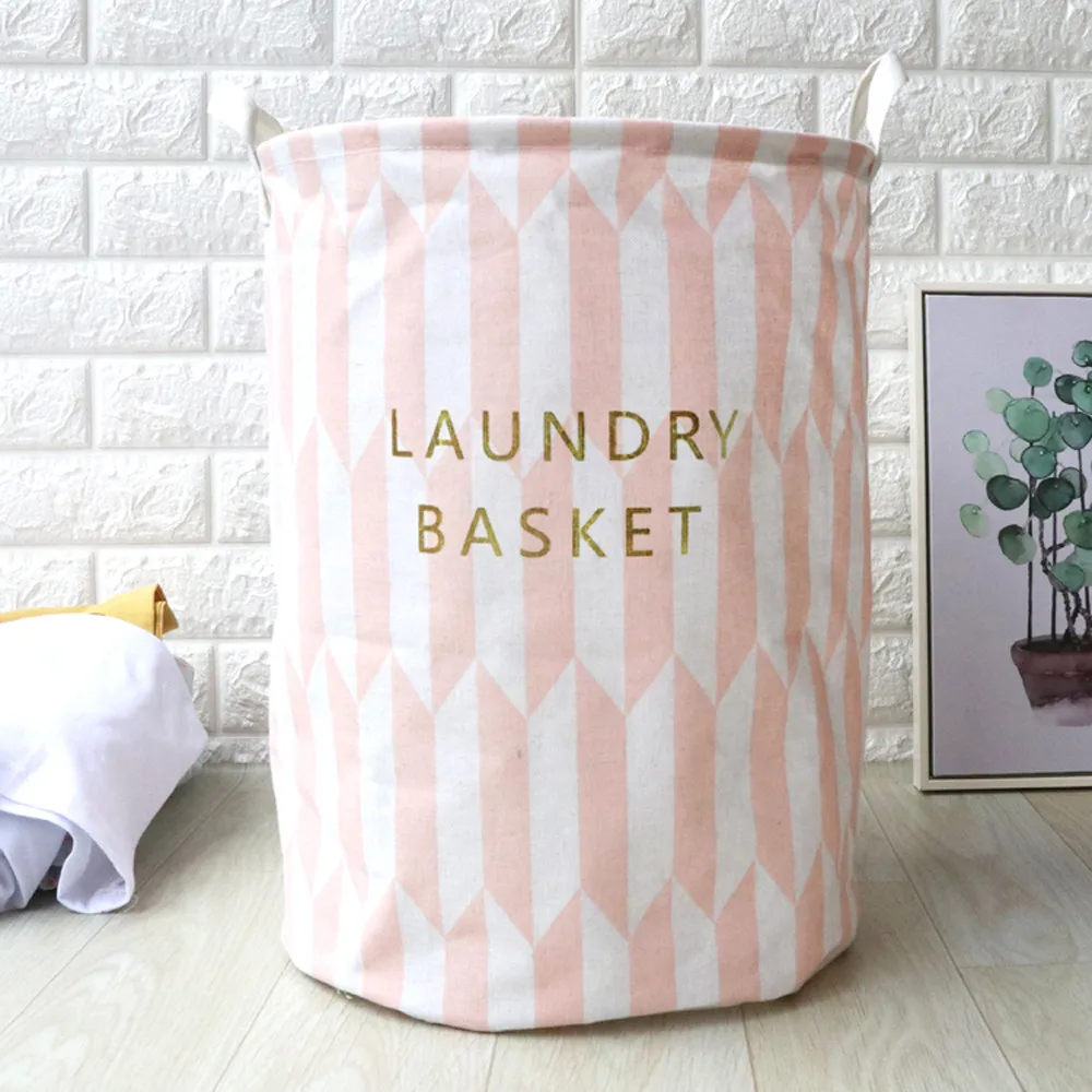 Waterproof Sheets Linen Cotton Clothing Storage Bucket Laundry Organizer Household Foldable Basket Home Supplies | Дом и сад