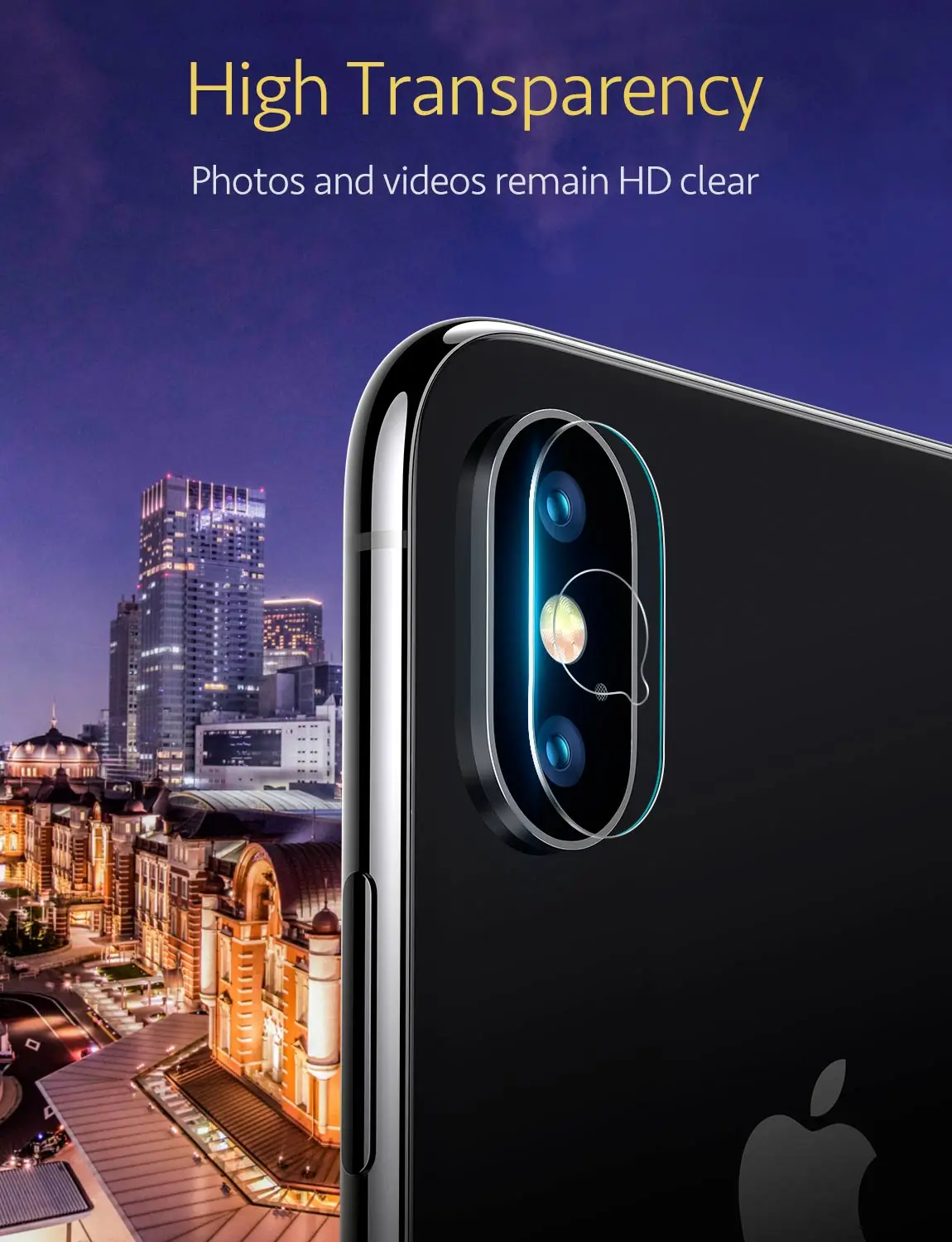 ESR 2 шт./лот ультра-тонкий объектив камеры протектор экрана для iPhone X Xs Max полное покрытие закаленное стекло прозрачная защитная пленка