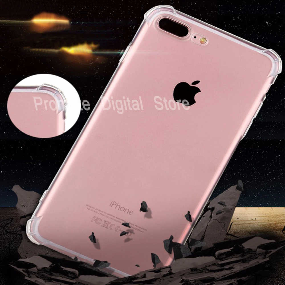 Мягкий ударопрочный чехол из ТПУ для iPhone 5 6 7 8 прозрачный силиконовый полный