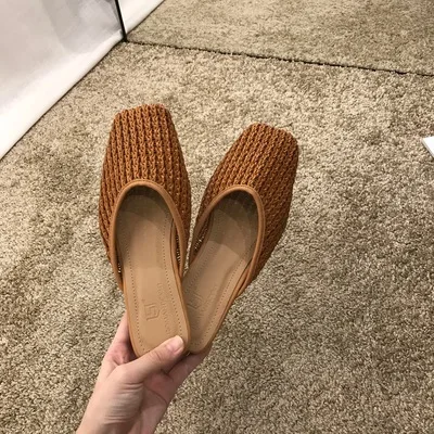 2019 летние новые Баотоу ротанг плетение тапочки сандалии женские | Обувь