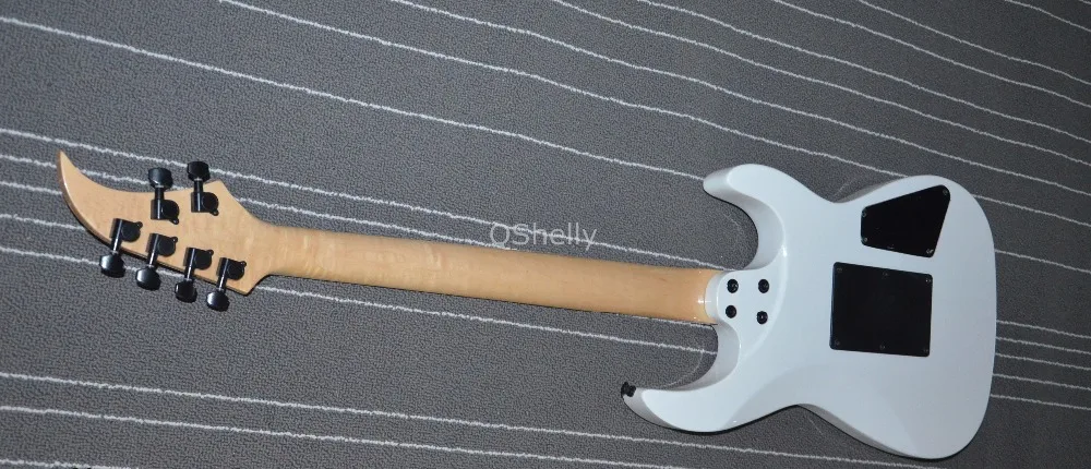 Высокое качество QShelly custom white caparsion black floyd rose horn головной убор электрогитара