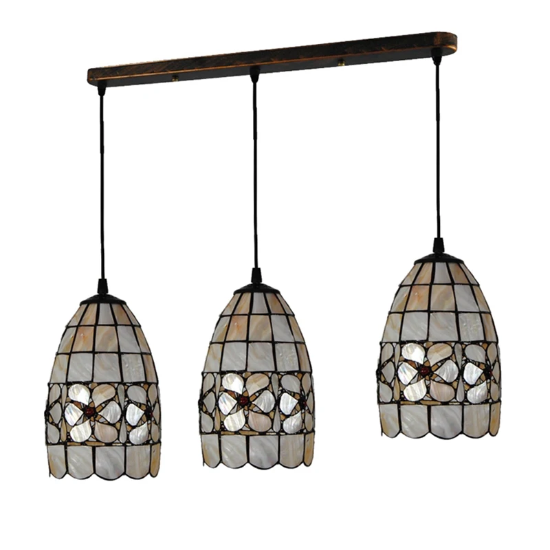 Европейская ретро люстра Тиффани с 3 цветами светильник E26/E27 винтажная витражная