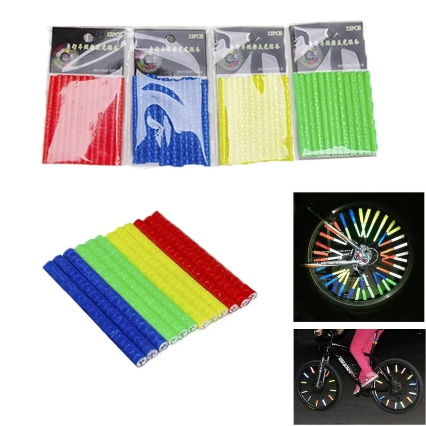 12 шт. отражательная трубка зажим велосипедный отражатель обода колеса стальной