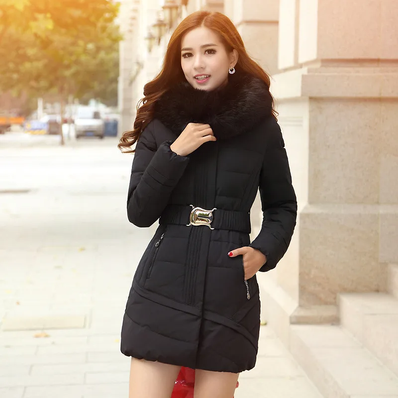 Куртка женская с меховым воротником ватная хлопковая зимняя C2466|winter jacket women|winter