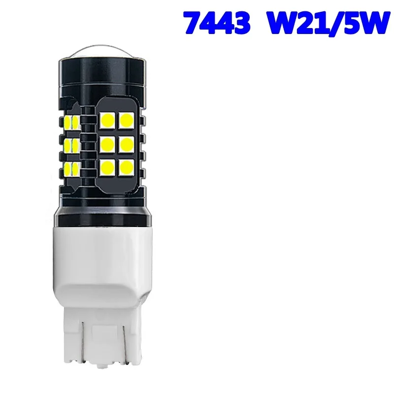 7443 1156 P21W BA15S 1157 P21/5 Вт BAY15D T20 7443 W21/5 Вт 7440 W21W 1200Lm 3030 светодиодный двигатель стоп-сигнал заднего хода автомобиля лампочка указателя поворота - Испускаемый цвет: 7443