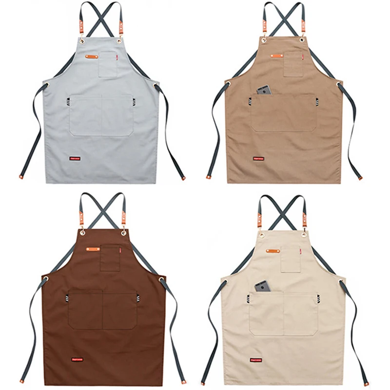Новинка 2019 парусиновые фартуки для женщин и мужчин слюнявчик барбекю шеф-повара