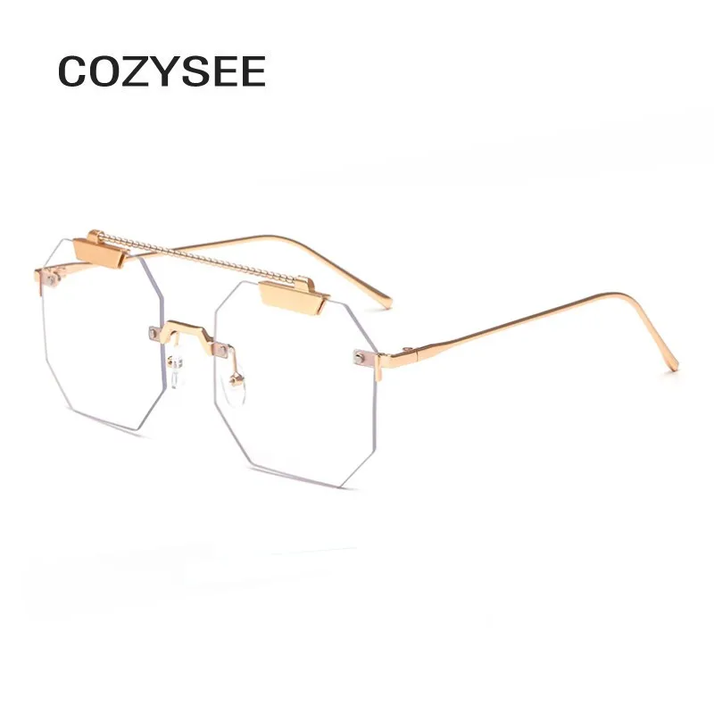 Трендовые солнцезащитные очки без оправы квадратные oculos Feminino Ретро Винтажные