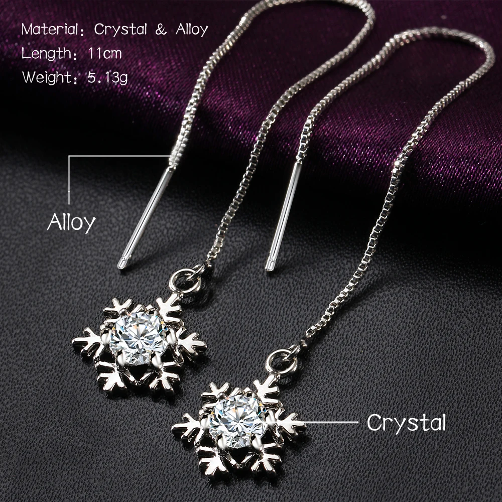 Женские длинные серьги подвески IF ME вечерние со снежинками и пауками свадебные