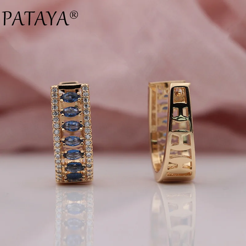 PATAYA, новинка, микро воск, инкрустированный, многоцветный, конский глаз, натуральный циркон, длинные висячие серьги, для женщин, для свадьбы, вечеринки, полые, модные ювелирные изделия