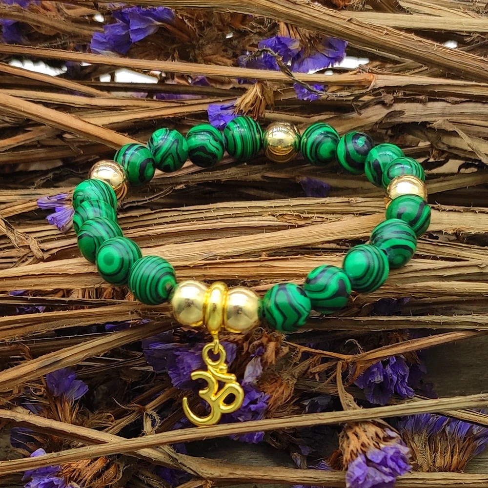 Лучший молитвенный чакра запястье Мала женщин мала камень бусины металл Йога Ом