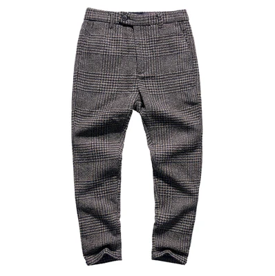 Новая Англия Стиль Весна Для мужчин Slim Fit прямые длинные Штаны мужской Повседневное в полоску Узкие повседневные штаны бизнес модные брюки K681 - Цвет: K681-2 Earth color